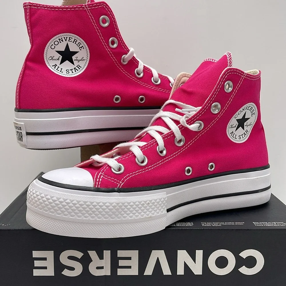 Converse WMNS CTAS LIFT HI CERISE PINK/WHITE/BLACK A08288F Platforms Sneakers